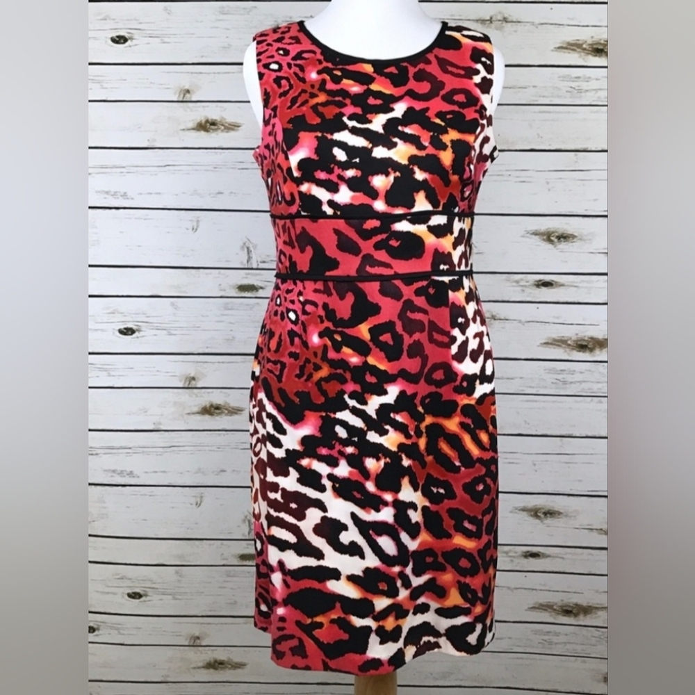 Cato Leopard Printed Sheath Dress Size 14